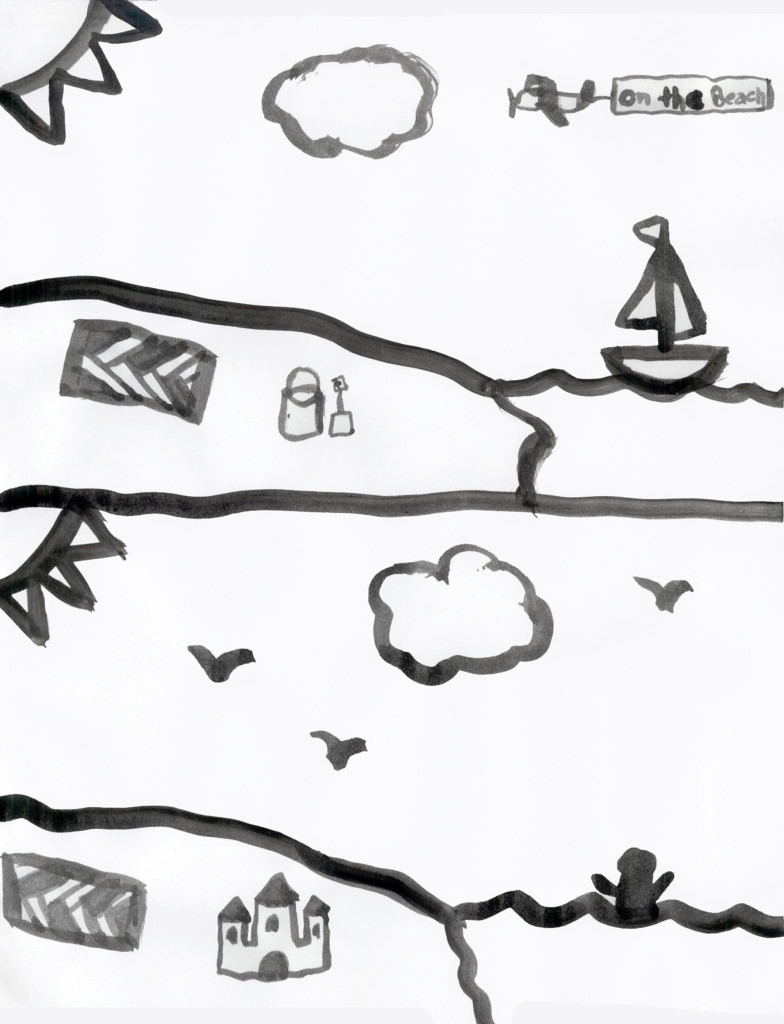 On the Beach - from Summer Poetry Art Book by Ashlee Craft