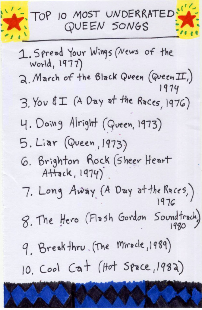 Top 10 Most Underrated Queen Songs by Ashlee Craft // Playlists