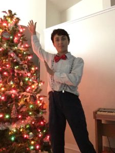 Piano Suspenders & Red Bow Tie